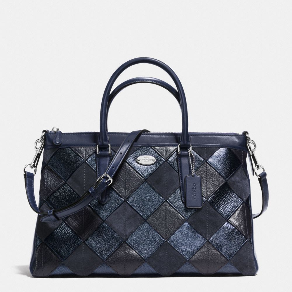 COACH MORGAN SATCHEL IN PATCHWORK LEATHER - SILVER/BLUE MULTICOLOR - F36698