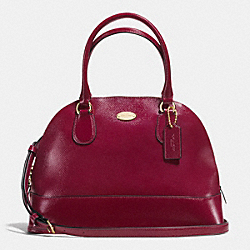 COACH CORA DOMED SATCHEL IN PATENT CROSSGRAIN LEATHER - IMITATION GOLD/SHERRY - F36703