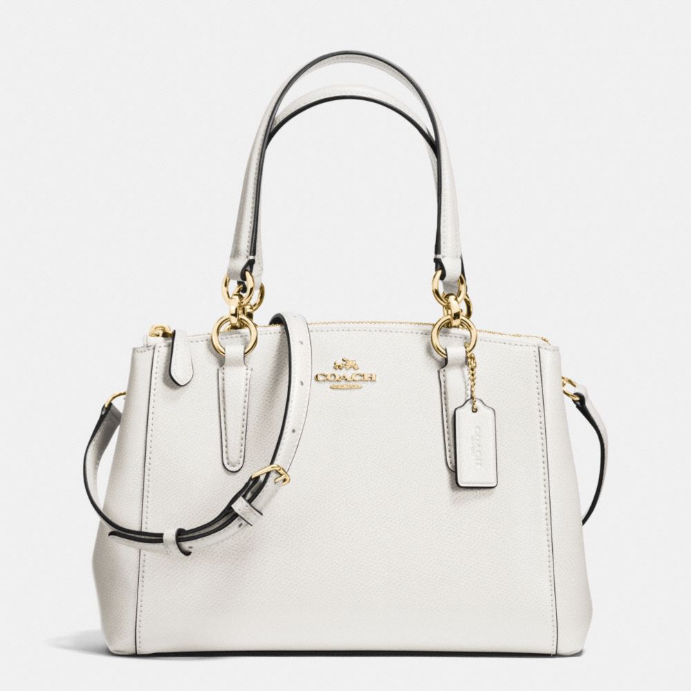 COACH MINI CHRISTIE CARRYALL IN CROSSGRAIN LEATHER - IMITATION GOLD/CHALK - F36704