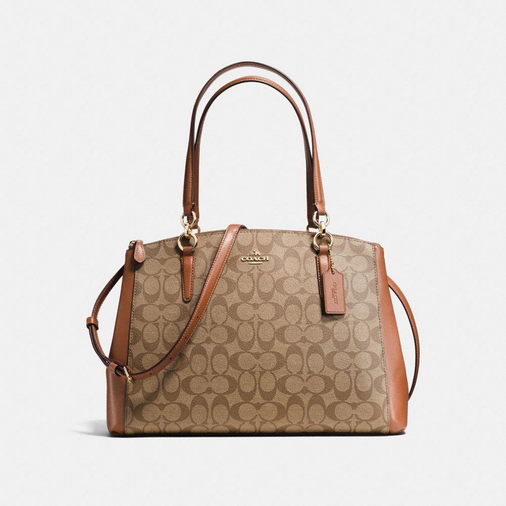 CHRISTIE CARRYALL IN SIGNATURE - COACH f36721 - IMITATION GOLD/KHAKI/SADDLE