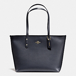COACH CITY ZIP TOTE IN CROSSGRAIN LEATHER - LIGHT GOLD/MIDNIGHT - F36875