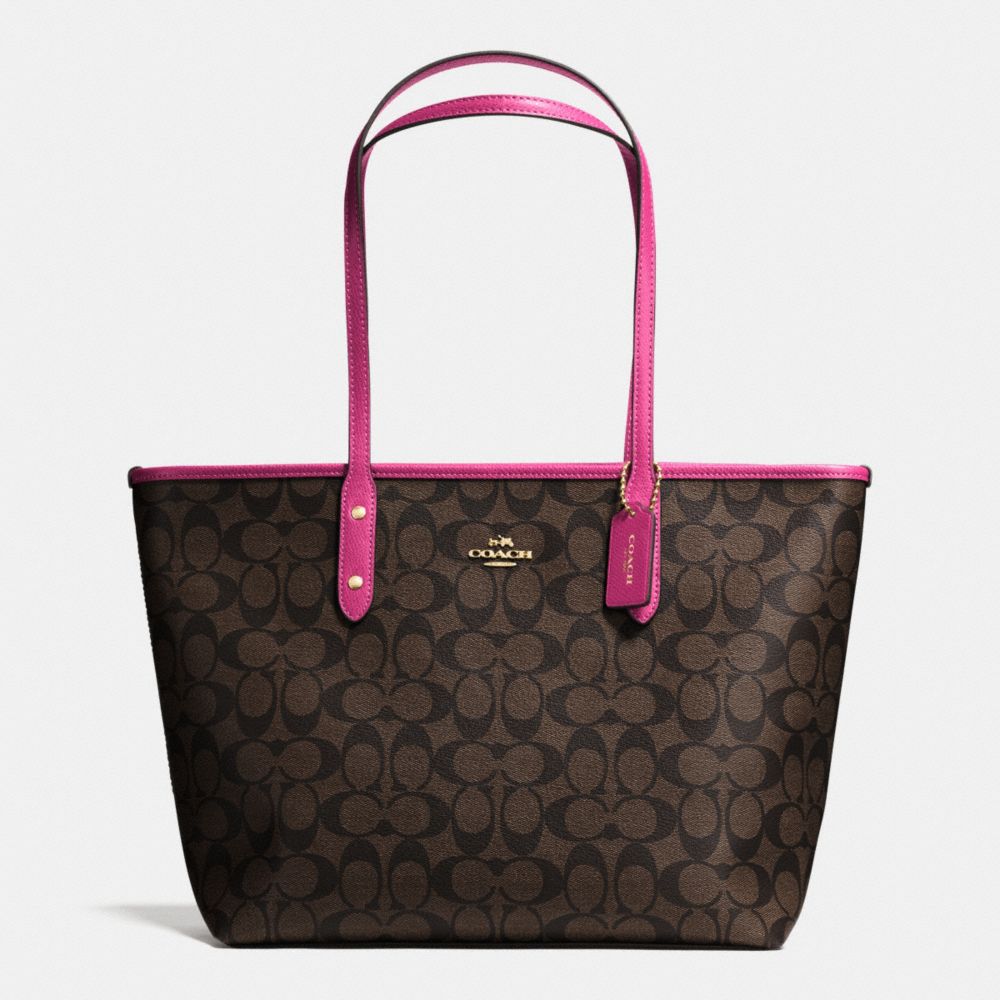 CITY ZIP TOTE IN SIGNATURE - COACH f36876 - IME9T