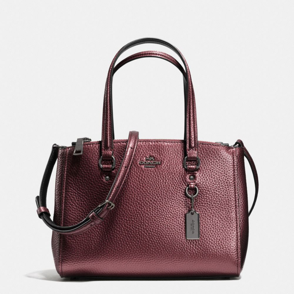 COACH STANTON CARRYALL 26 IN METALLIC PEBBLE LEATHER - BLACK ANTIQUE NICKEL/METALLIC CHERRY - F36877