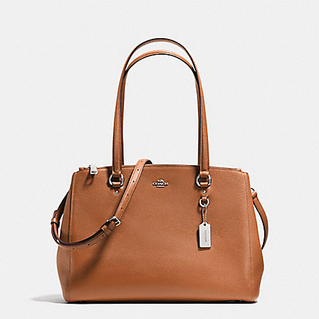 COACH STANTON CARRYALL IN CROSSGRAIN LEATHER - SILVER/SADDLE - f36878