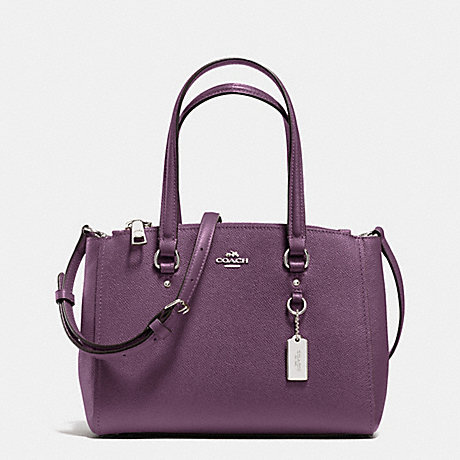 COACH STANTON CARRYALL 26 IN CROSSGRAIN LEATHER - SILVER/EGGPLANT - f36881