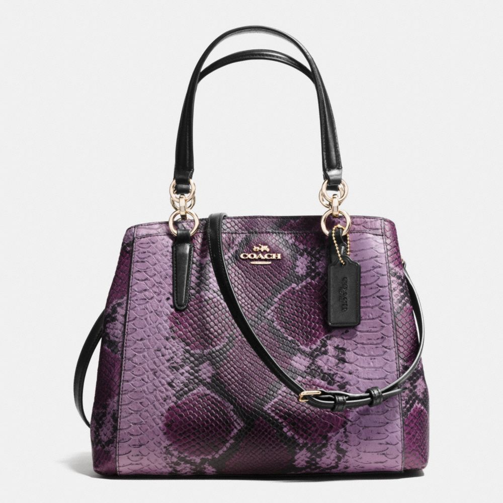 COACH MINETTA CROSSBODY IN PYTHON EMBOSSED LEATHER - IMITATION GOLD/PLUM - F36922