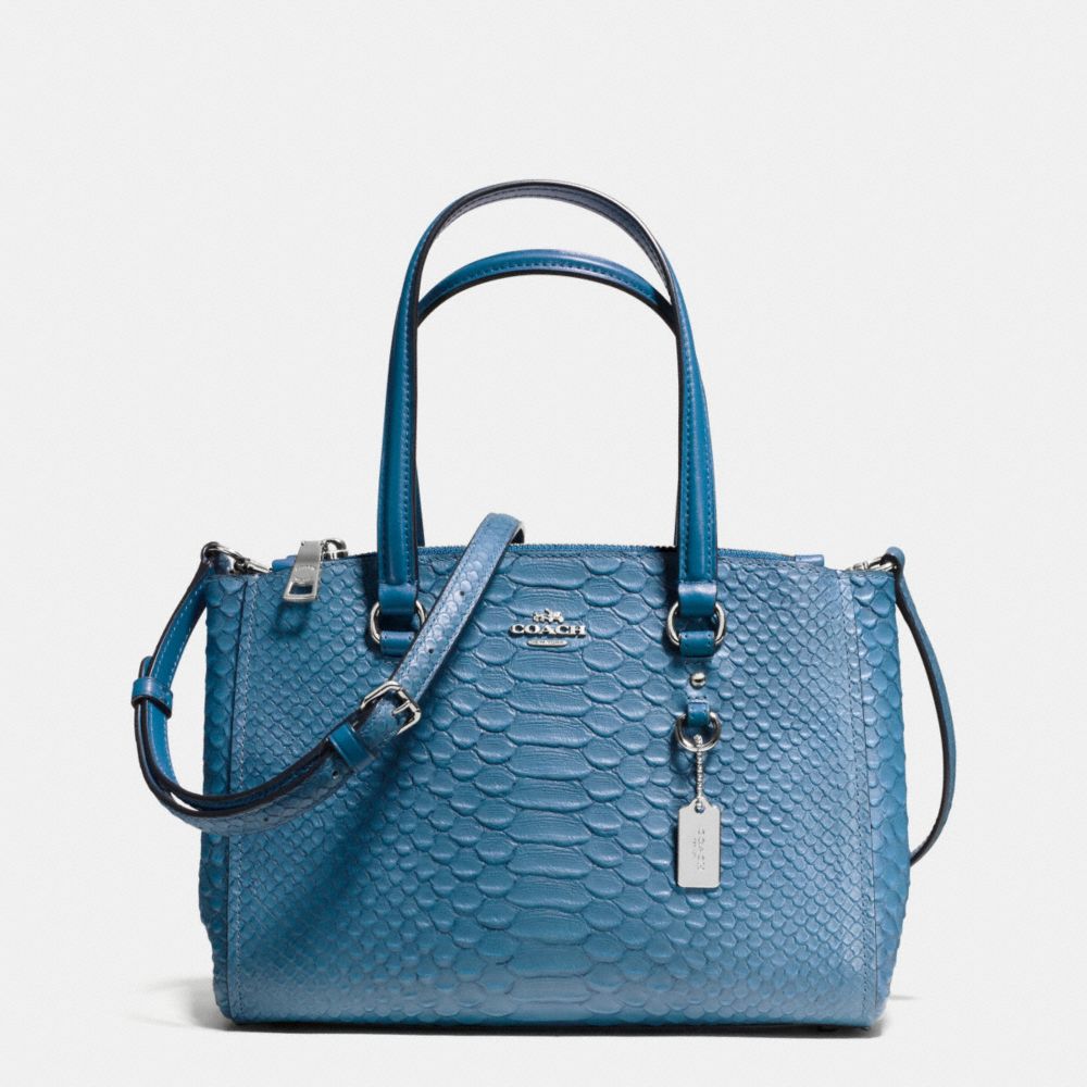 STANTON CARRYALL 26 IN SNAKE EMBOSSED LEATHER - COACH F36982 - SILVER/PEACOCK