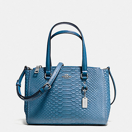 COACH STANTON CARRYALL 26 IN SNAKE EMBOSSED LEATHER - SILVER/PEACOCK - f36982