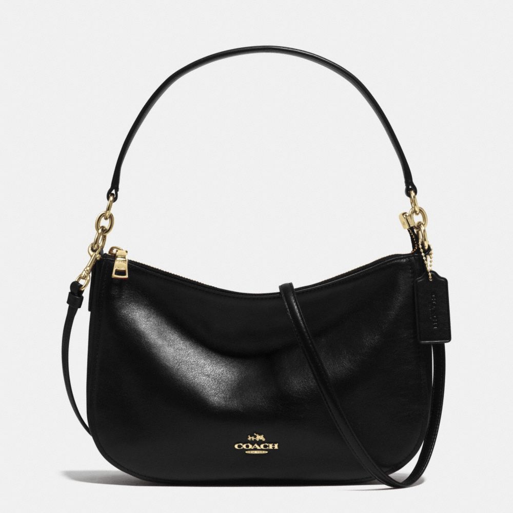 COACH CHELSEA CROSSBODY IN SMOOTH CALF LEATHER - LIGHT GOLD/BLACK - F37018