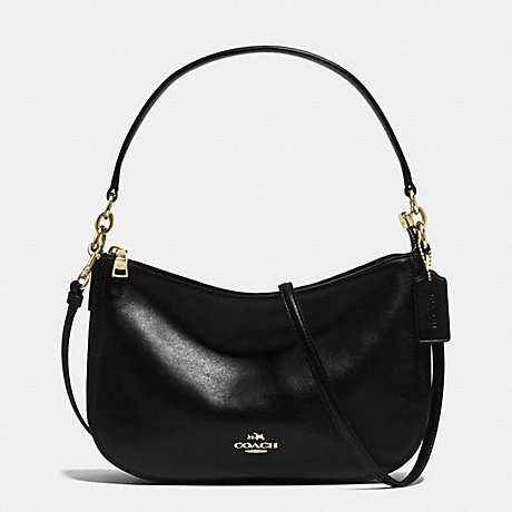 COACH CHELSEA CROSSBODY IN SMOOTH CALF LEATHER - LIGHT GOLD/BLACK - f37018