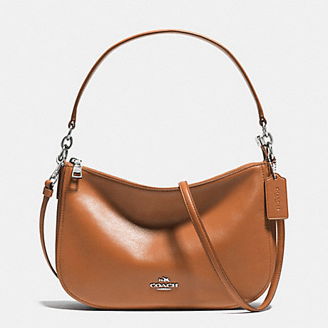 COACH CHELSEA CROSSBODY IN SMOOTH CALF LEATHER - SILVER/SADDLE - f37018