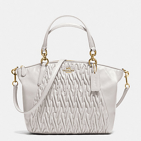 COACH SMALL KELSEY SATCHEL IN GATHERED TWIST LEATHER - IMITATION GOLD/CHALK - f37081