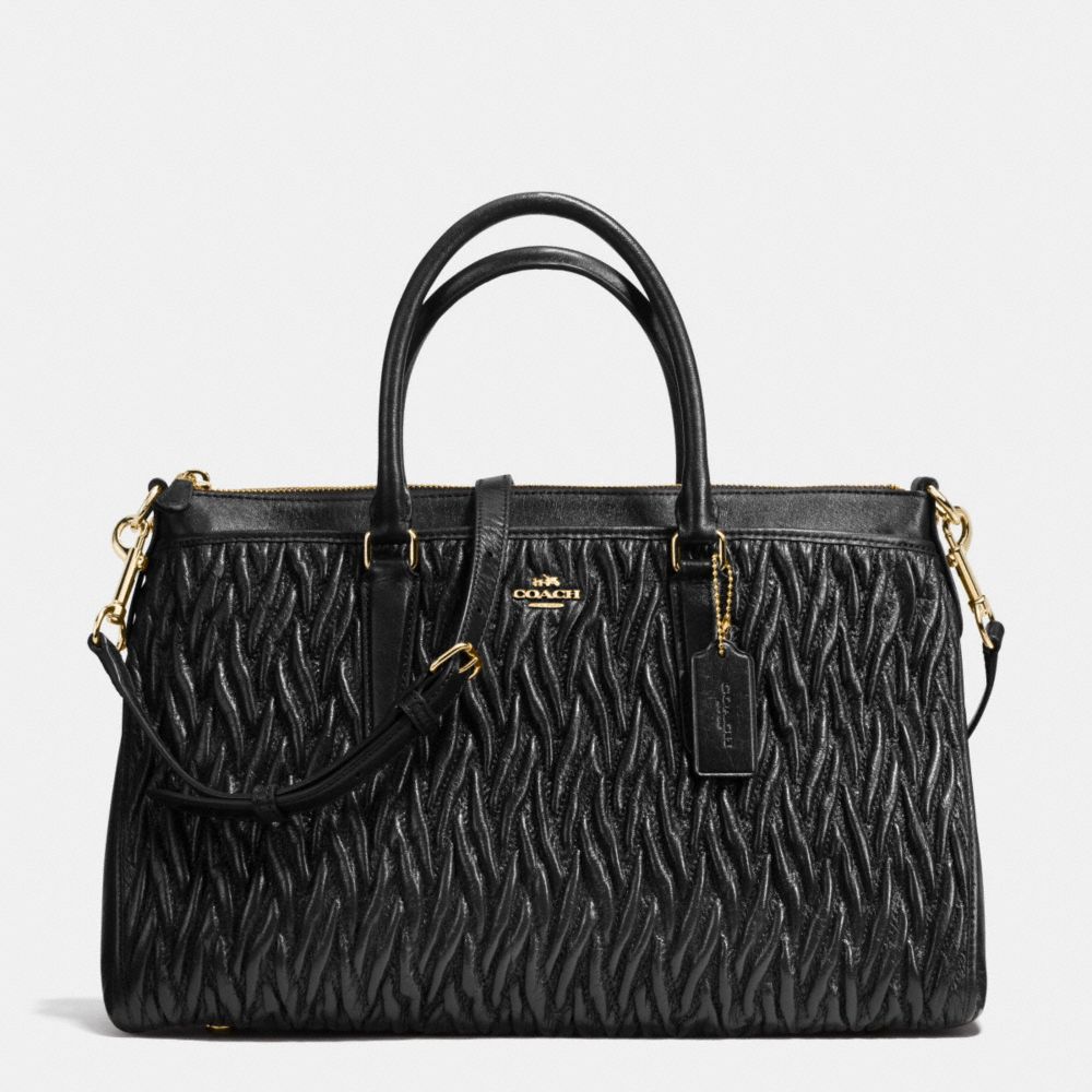 MORGAN SATCHEL IN PATCHWORK LEATHER - COACH f37083 - IMITATION GOLD/BLACK