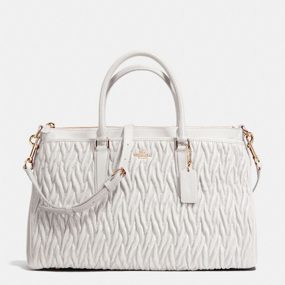 MORGAN SATCHEL IN GATHERED LEATHER - COACH f37083 - IMITATION  GOLD/CHALK