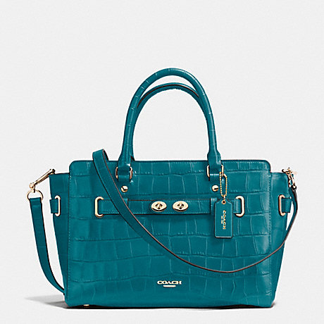 COACH BLAKE CARRYALL IN CROC EMBOSSED LEATHER - IMITATION GOLD/ATLANTIC - f37099