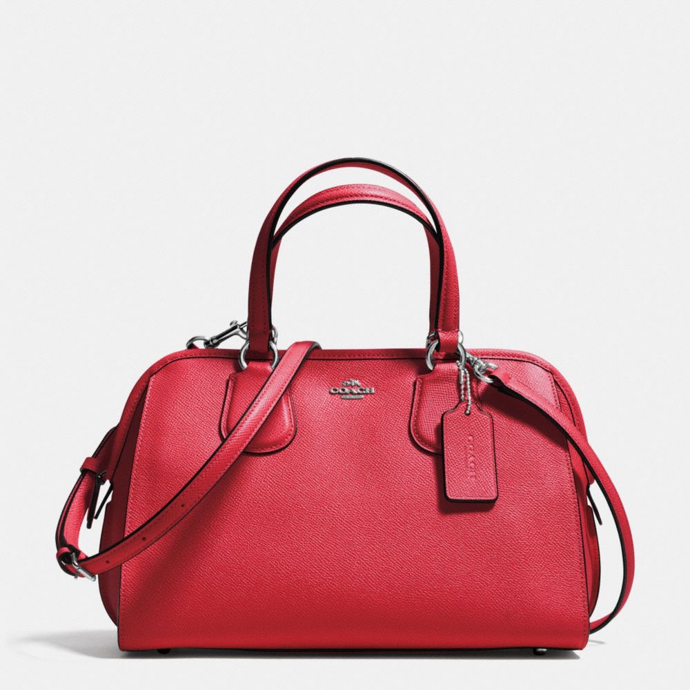 COACH NOLITA SATCHEL IN CROSSGRAIN LEATHER - SILVER/TRUE RED - F37138