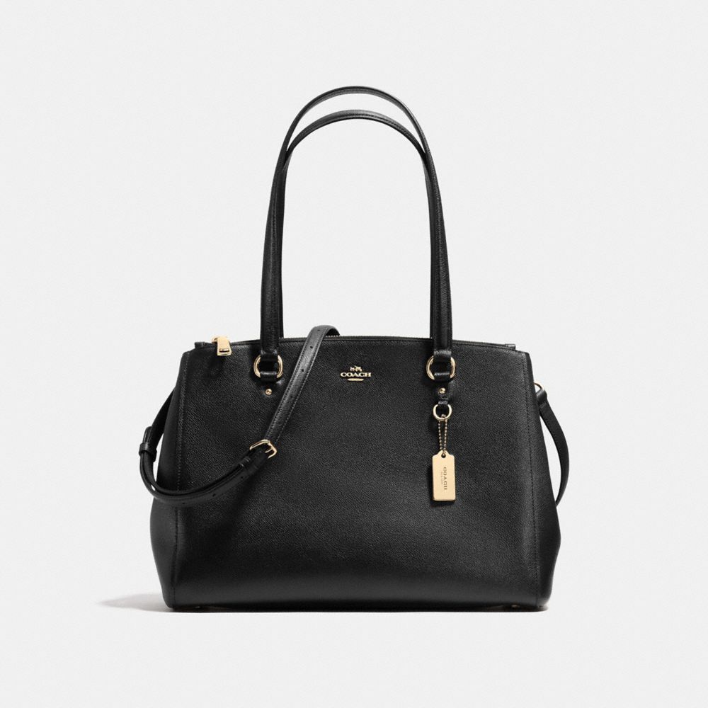 COACH STANTON CARRYALL IN CROSSGRAIN LEATHER - LIGHT GOLD/BLACK - F37148