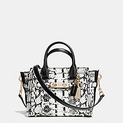 COACH COACH SWAGGER 20 IN COLORBLOCK EXOTIC EMBOSSED LEATHER - LIGHT GOLD/BLACK - F37187