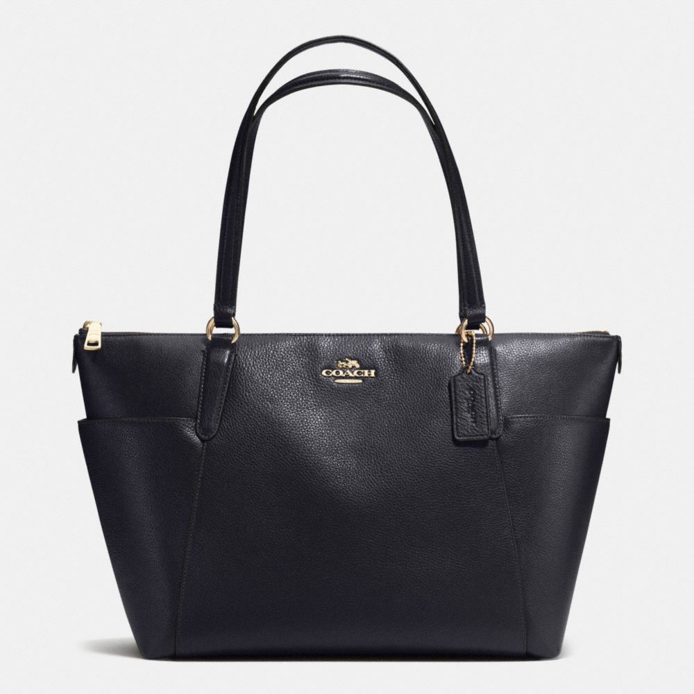 AVA TOTE IN PEBBLE LEATHER - COACH f37216 - IMITATION GOLD/MIDNIGHT