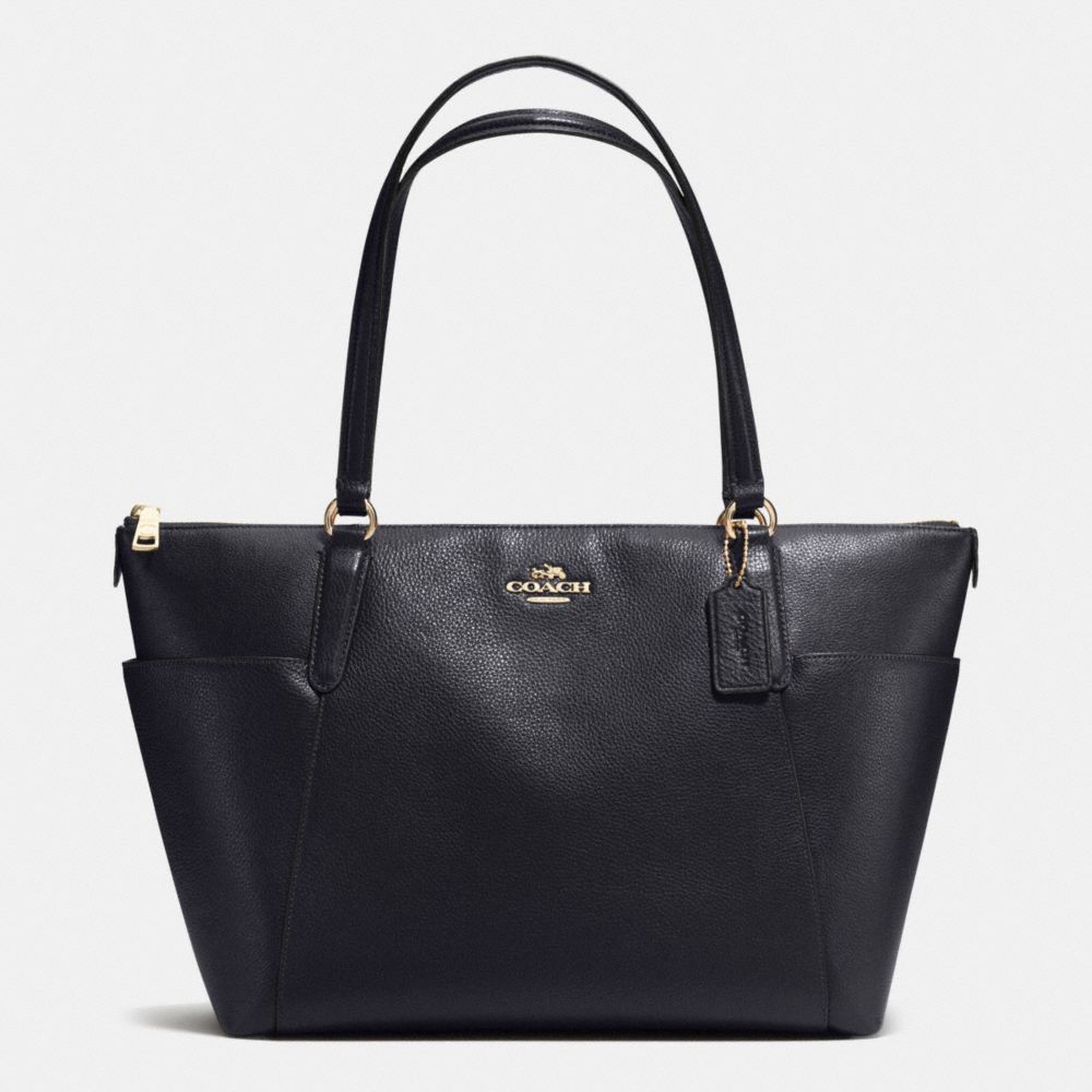 COACH AVA TOTE IN PEBBLE LEATHER - IMITATION GOLD/MIDNIGHT - F37216