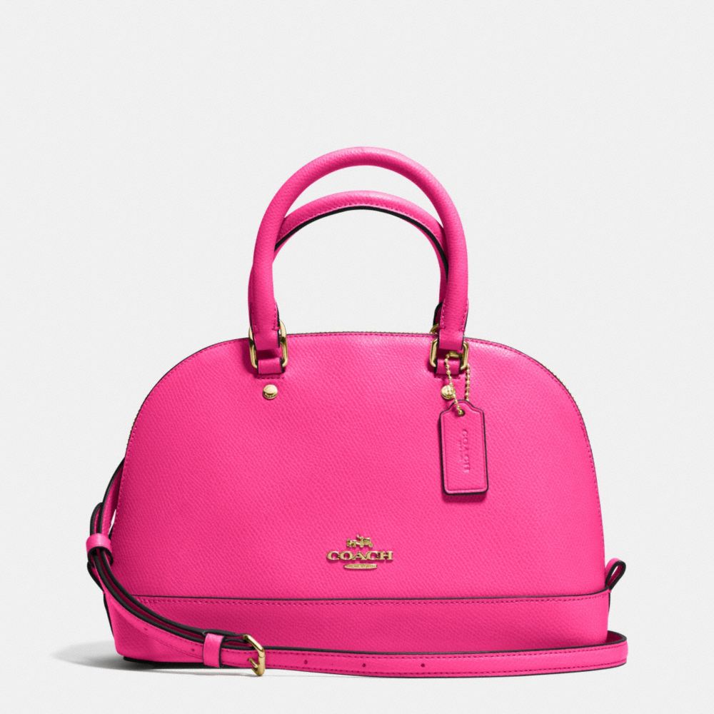 MINI SIERRA SATCHEL IN CROSSGRAIN LEATHER - COACH f37217 - IMITATION GOLD/PINK RUBY