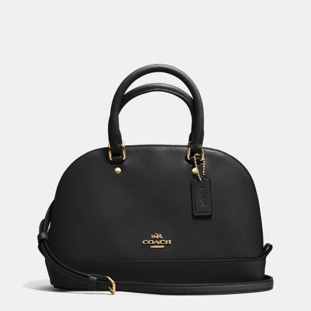 COACH MINI SIERRA SATCHEL IN CROSSGRAIN LEATHER - IMITATION GOLD/BLACK - F37217