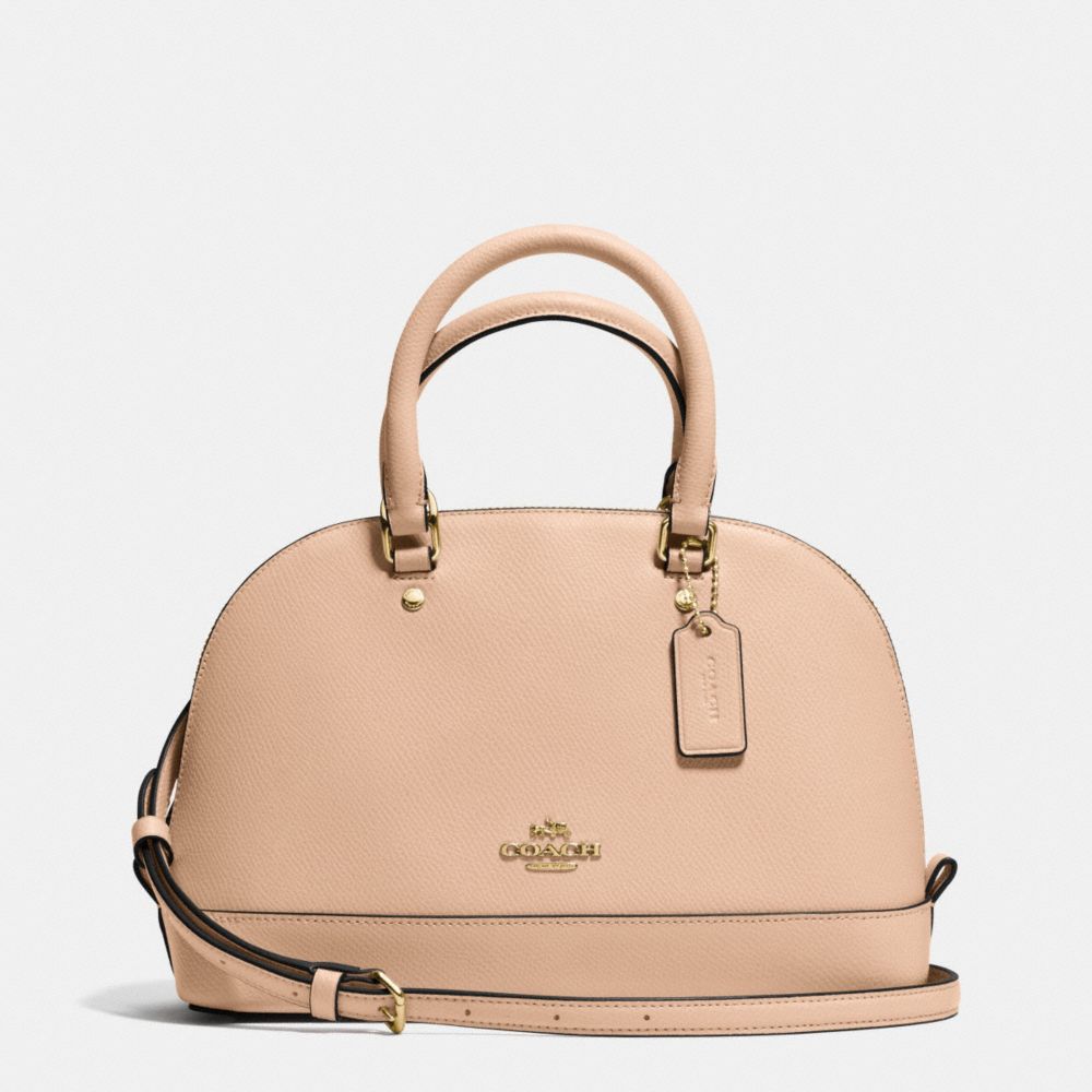 COACH MINI SIERRA SATCHEL IN CROSSGRAIN LEATHER - IMITATION GOLD/BEECHWOOD - F37217