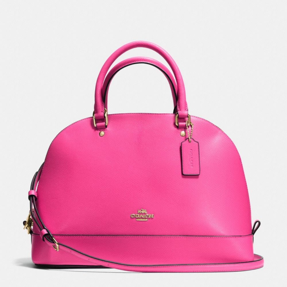 SIERRA SATCHEL IN CROSSGRAIN LEATHER - COACH f37218 - IMITATION  GOLD/PINK RUBY