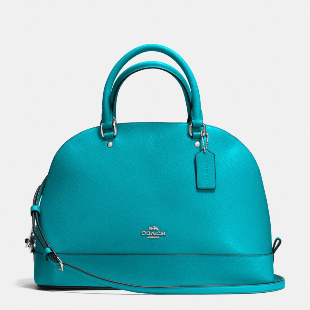 SIERRA SATCHEL IN CROSSGRAIN LEATHER - COACH f37218 - SILVER/TURQUOISE