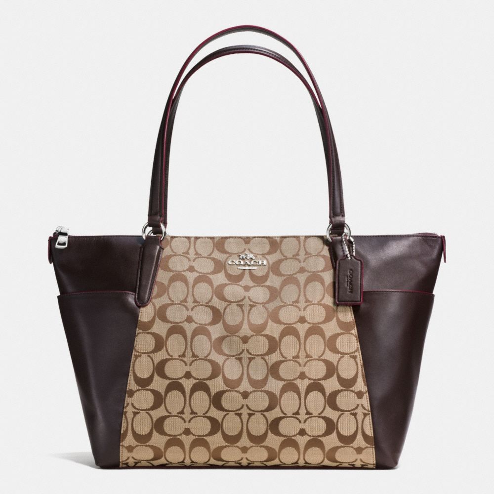 AVA TOTE IN SIGNATURE - COACH f37231 - SILVER/KHAKI/MAHOGANY