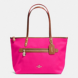 COACH SAWYER TOTE IN POLYESTER TWILL - IMITATION GOLD/PINK RUBY - F37237