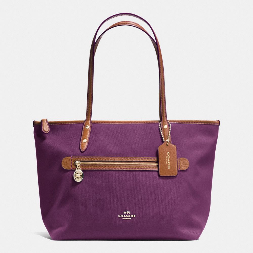 SAWYER TOTE IN POLYESTER TWILL - COACH f37237 - IMITATION GOLD/PLUM