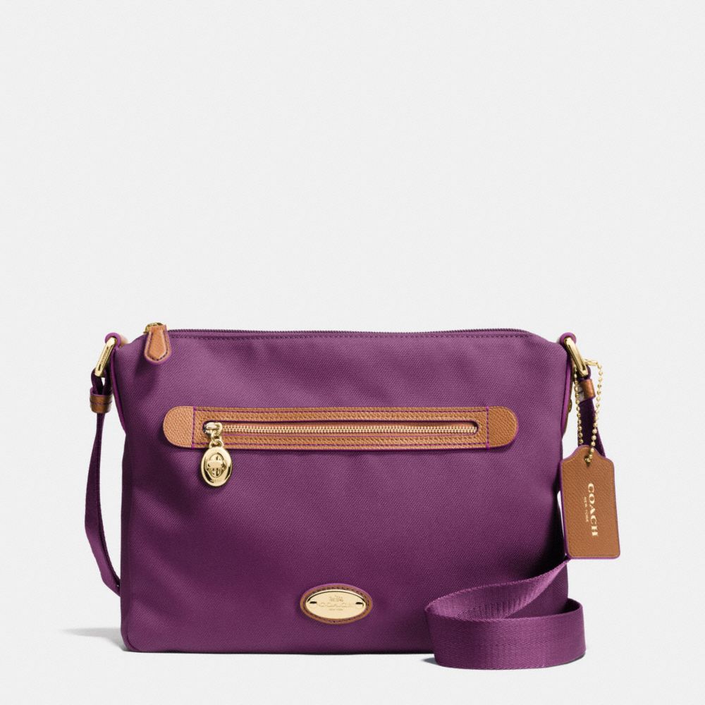 COACH SAWYER CROSSBODY IN POLYESTER TWILL - IMITATION GOLD/PLUM - F37239