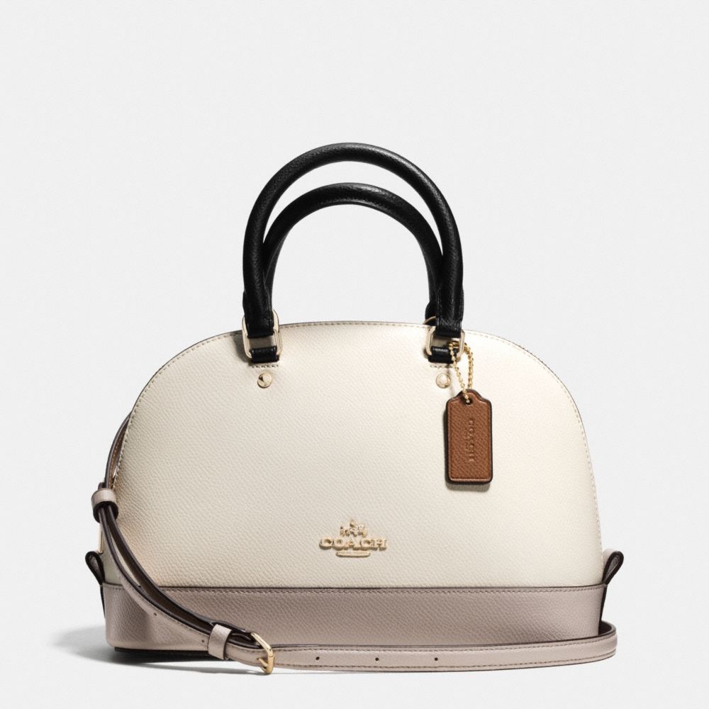 MINI SIERRA SATCHEL IN COLORBLOCK LEATHER - COACH f37249 -  IMITATION GOLD/CHALK/GREY BIRCH