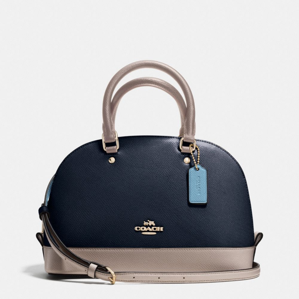 MINI SIERRA SATCHEL IN COLORBLOCK LEATHER - COACH f37249 - IMITATION GOLD/NAVY/GREY BIRCH