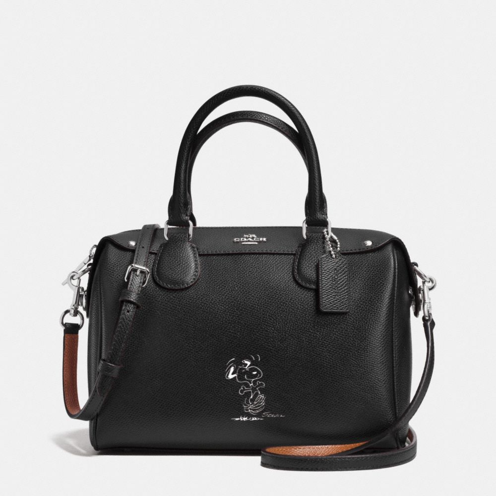 COACH X PEANUTS MINI BENNETT SATCHEL IN CALF LEATHER - COACH f37272 - SILVER/BLACK