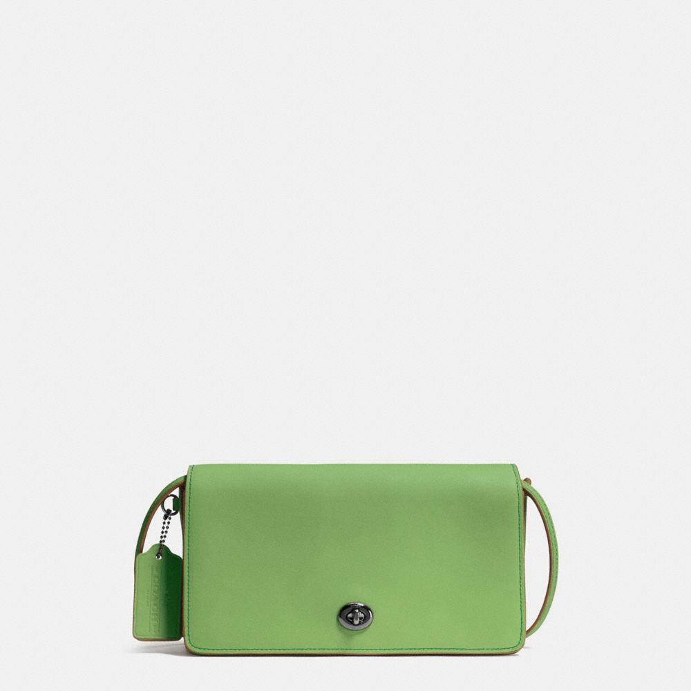 DINKY IN GLOVETANNED LEATHER - COACH f37296 - DARK  GUNMETAL/PISTACHIO