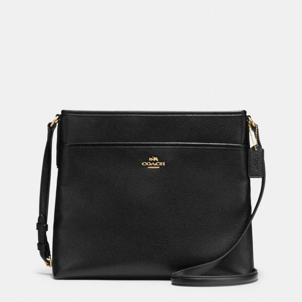 FILE BAG IN PEBBLE LEATHER - COACH f37321 - IMITATION GOLD/BLACK