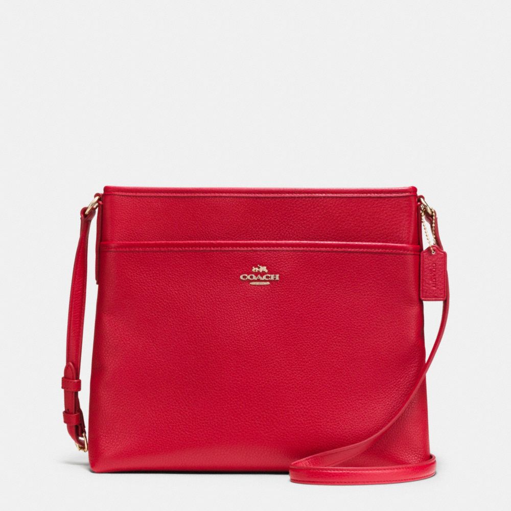 FILE BAG IN PEBBLE LEATHER - COACH f37321 - IMITATION GOLD/CLASSIC RED