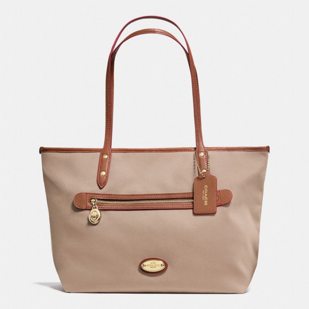 COACH TOTE IN POLYESTER TWILL - LIGHT GOLD/STONE - F37336