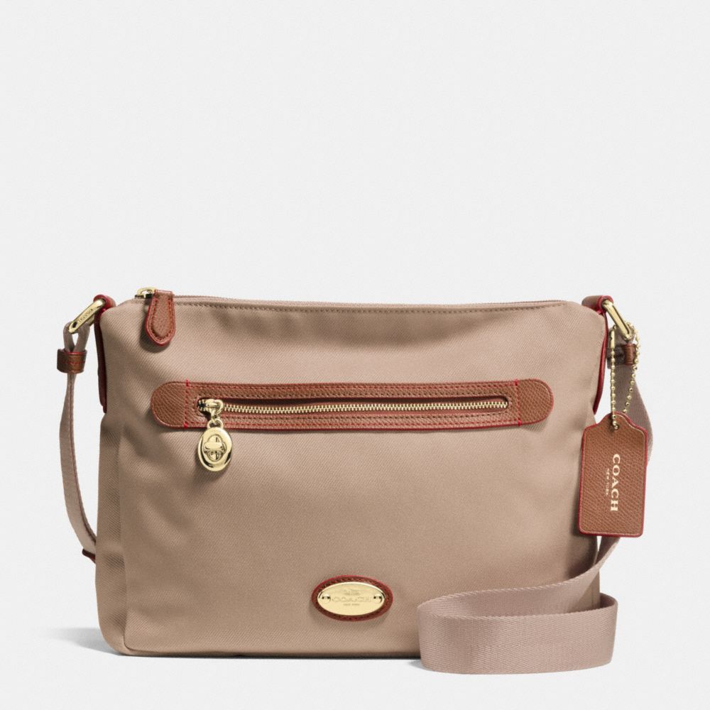 FILE BAG IN POLYESTER TWILL - COACH f37337 - LIGHT GOLD/STONE