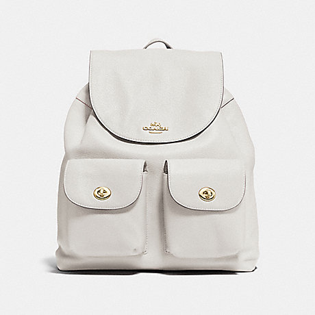 COACH BILLIE BACKPACK IN PEBBLE LEATHER - IMITATION GOLD/CHALK - f37410