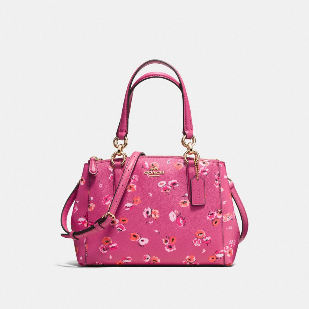 MINI CHRISTIE CARRYALL IN SMALL WILDFLOWER PRINT COATED CANVAS - COACH f37421 -  IMITATION GOLD/DAHLIA MULTI