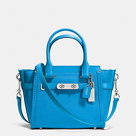 COACH COACH SWAGGER 21 CARRYALL IN PEBBLE LEATHER - SILVER/AZURE - f37444