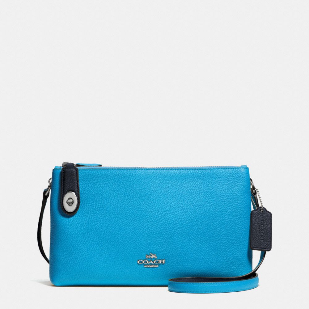 COACH CROSBY CROSSBODY IN BICOLOR LEATHER - SILVER/AZURE/NAVY - F37453