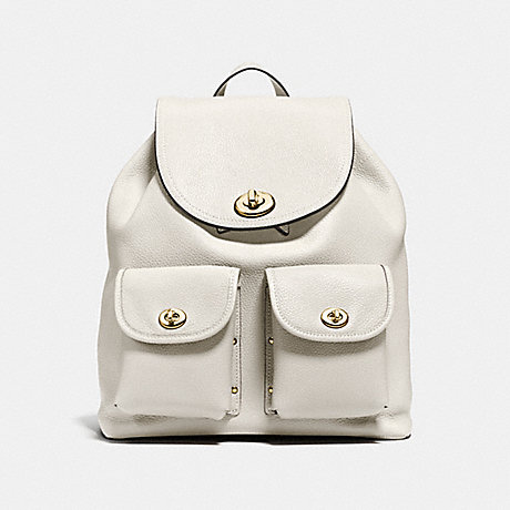 COACH TURNLOCK RUCKSACK IN POLISHED PEBBLE LEATHER - LIGHT GOLD/CHALK - f37582