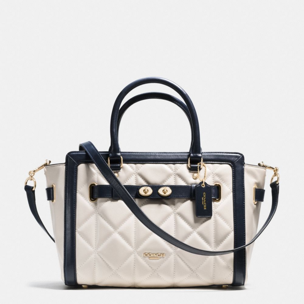 BLAKE CARRYALL IN QUILTED COLORBLOCK LEATHER - COACH f37620 - IMITATION GOLD/CHALK/MIDNIGHT