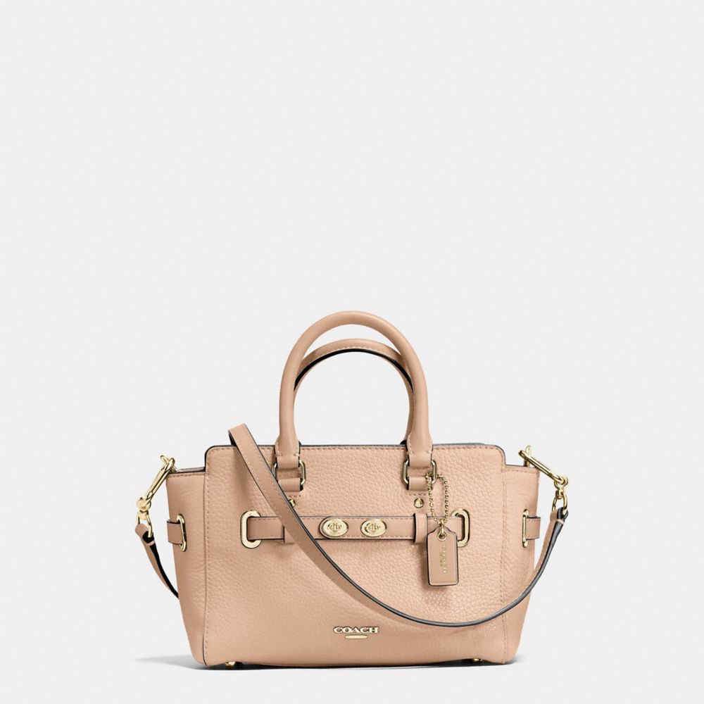 MINI BLAKE CARRYALL IN BUBBLE LEATHER - COACH f37635 - IMITATION  GOLD/BEECHWOOD