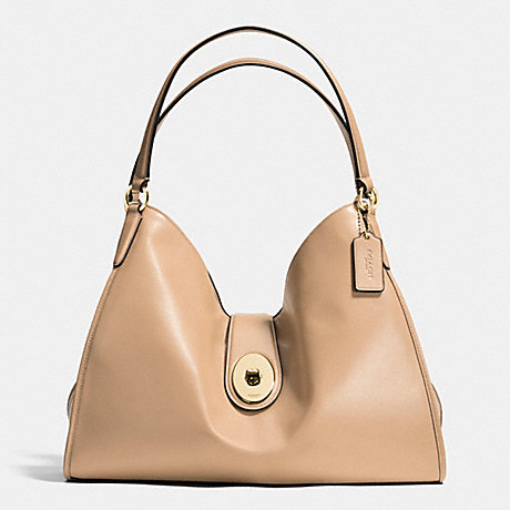 COACH CARLYLE SHOULDER BAG IN SMOOTH LEATHER - IMITATION GOLD/BEECHWOOD - f37637