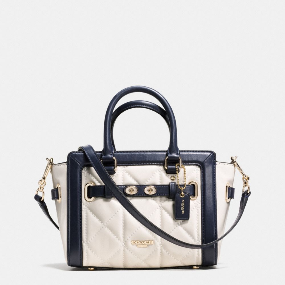 MINI BLAKE CARRYALL IN QUILTED COLORBLOCK LEATHER - COACH f37666 - IMITATION GOLD/CHALK/MIDNIGHT